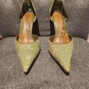 Bandolino Olive Green Pointed-Toe D'Orsay Heels